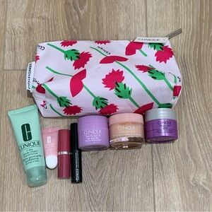 Clinique Floral Makeup Bag with Skincare Minis